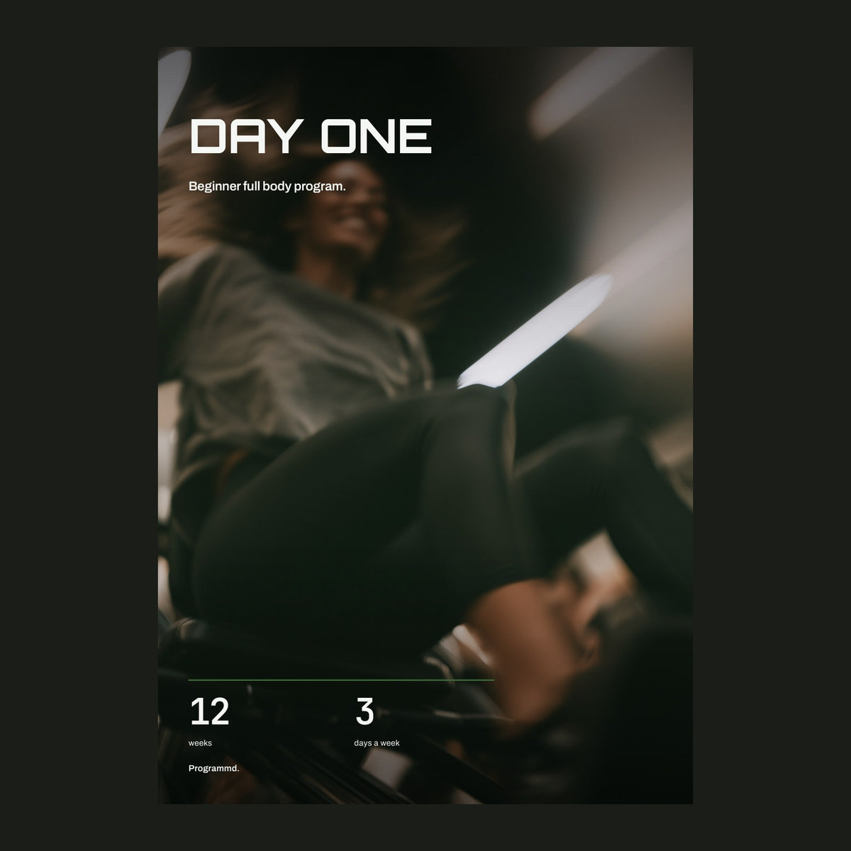 Day One cover: twelve weeks, three days a week.