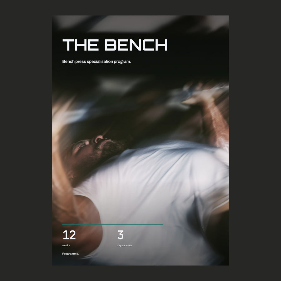 The Bench cover: twelve weeks, three days a week.
