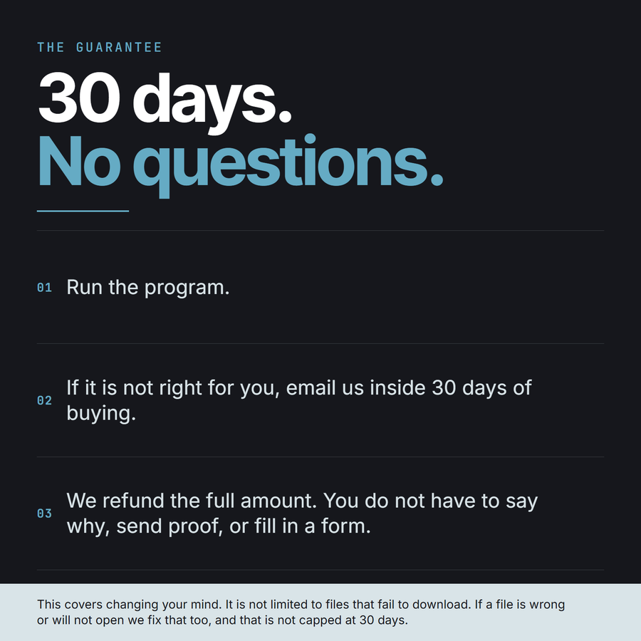 The 30-day no-questions refund on Runway